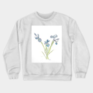 Blue Iris Flowers drawing Crewneck Sweatshirt